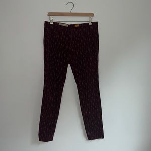 Anthropologie Corduroy Stretch Printed Pants